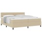 vidaXL Letto con box spring con materasso beige 200x200 cm tessuto in corduroy