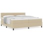 vidaXL Letto con box spring con materasso beige 200x200 cm tessuto in corduroy