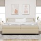 vidaXL Letto con box spring con materasso beige 200x200 cm tessuto in corduroy