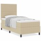 vidaXL Letto Box Spring e Materasso Beige 90x200 cm Tessuto Corduroy vidaXL Letto Box Spring e Materasso Beige 90x200 cm Tessuto Corduroy