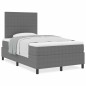 vidaXL Letto con Box Spring e Materasso Grigio Chiaro 120x200 cm Tessuto in corduroy