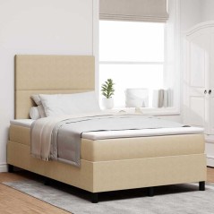 vidaXL Letto Box Spring con Materasso Verde Chiaro Grigio 120x200 cm Tessuto a Coste