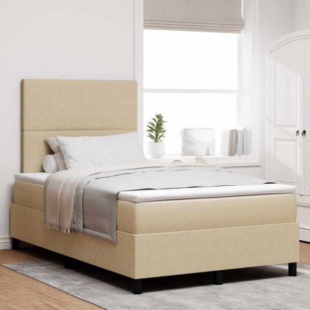 vidaXL Letto Box Spring con Materasso Verde Chiaro Grigio 120x200 cm Tessuto a Coste