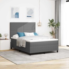 vidaXL Letto con Sommier e Materasso Grigio Chiaro 140x200 cm Tessuto in corduroy