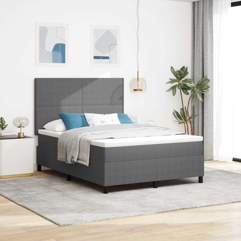 vidaXL Letto con Sommier e Materasso Grigio Chiaro 140x200 cm Tessuto in corduroy vidaXL Letto con Sommier e Materasso Grigio Chiaro 140x200 cm Tessuto in corduroy