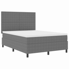 vidaXL Letto con Sommier e Materasso Grigio Chiaro 140x200 cm Tessuto in corduroy