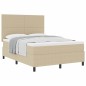 vidaXL Letto a Molle con Materasso Beige 140x200 cm Tessuto di Corduroy vidaXL Letto a Molle con Materasso Beige 140x200 cm Tessuto di Corduroy
