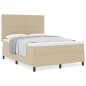 vidaXL Letto a Molle con Materasso Beige 140x200 cm Tessuto di Corduroy vidaXL Letto a Molle con Materasso Beige 140x200 cm Tessuto di Corduroy