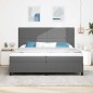 vidaXL Letto a Rete con Materasso Grigio Chiaro 200x200 cm Tessuto di Corduroy