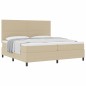 vidaXL Letto Box Spring con Materasso Beige Chiaro 200x200 cm Tessuto in corduroy vidaXL Letto Box Spring con Materasso Beige Chiaro 200x200 cm Tessuto in corduroy