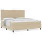 vidaXL Letto Box Spring con Materasso Beige Chiaro 200x200 cm Tessuto in corduroy vidaXL Letto Box Spring con Materasso Beige Chiaro 200x200 cm Tessuto in corduroy