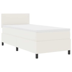 vidaXL Letto a Doghe con Materasso & LED Crema 80x200 cm Tessuto a Velluto