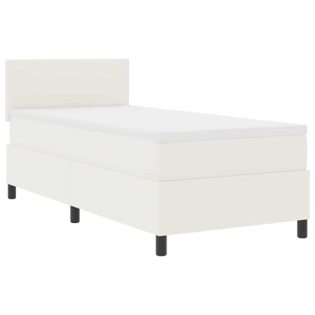 vidaXL Letto a Doghe con Materasso & LED Crema 80x200 cm Tessuto a Velluto