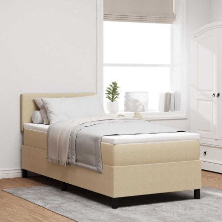 vidaXL Letto a Molle con Materasso & Luce LED Verde Grigio 80x200 cm Tessuto Vellutato