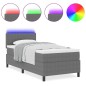 vidaXL Letto a Molle con Materasso & Luce LED Grigio 90x200 cm Tessuto di Velluto a Corda vidaXL Letto a Molle con Materasso & Luce LED Grigio 90x200 cm Tessuto di Velluto a Corda