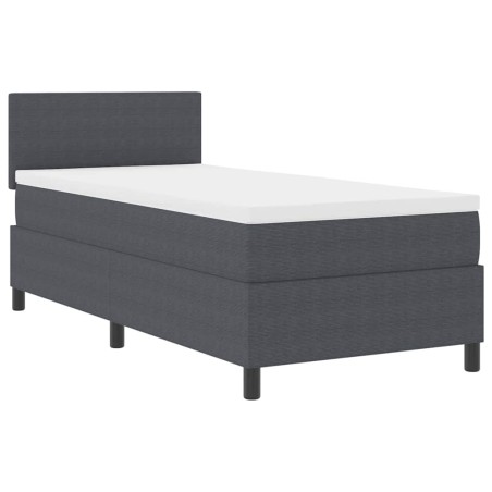 vidaXL Letto con Rete a Molle con Materasso & Luce LED Grigio Scuro 90x200 cm Tessuto Vellutato