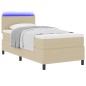 vidaXL Letto con Box Spring e Materasso & Luce LED Verde Grigio 90x200 cm Tessuto a Costine vidaXL Letto con Box Spring e Materasso & Luce LED Verde Grigio 90x200 cm Tessuto a Costine