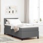vidaXL Letto Box Spring con Materasso e LED Grigio Chiaro 100x200 cm Tessuto Cordonetto vidaXL Letto Box Spring con Materasso e LED Grigio Chiaro 100x200 cm Tessuto Cordonetto