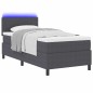 vidaXL Letto a Molla con Materasso e LED Grigio Scuro 100x200 cm Tessuto in Corduroy