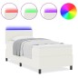 vidaXL Letto Box Spring con Materasso e LED Crema 100x200 cm in Tessuto Corduroy vidaXL Letto Box Spring con Materasso e LED Crema 100x200 cm in Tessuto Corduroy