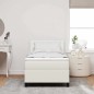 vidaXL Letto Box Spring con Materasso e LED Crema 100x200 cm in Tessuto Corduroy vidaXL Letto Box Spring con Materasso e LED Crema 100x200 cm in Tessuto Corduroy
