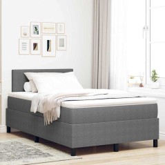 vidaXL Letto Box Spring con Materasso & LED Grigio Chiaro 120x200 cm in Tessuto di Velluto