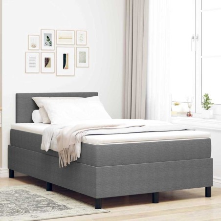 vidaXL Letto Box Spring con Materasso & LED Grigio Chiaro 120x200 cm in Tessuto di Velluto