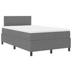 vidaXL Letto Box Spring con Materasso & LED Grigio Chiaro 120x200 cm in Tessuto di Velluto