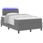 vidaXL Letto Box Spring con Materasso & LED Grigio Chiaro 120x200 cm in Tessuto di Velluto