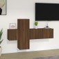 Set Mobili Porta TV 3 pz Rovere Marrone in Legno Multistrato Set Mobili Porta TV 3 pz Rovere Marrone in Legno Multistrato
