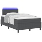 vidaXL Letto Box Spring con Materasso & LED Grigio Scuro 120x200 cm Tessuto a Coste