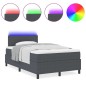 vidaXL Letto Box Spring con Materasso & LED Grigio Scuro 120x200 cm Tessuto a Coste