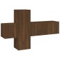 Set Mobili Porta TV 3 pz Rovere Marrone in Legno Multistrato Set Mobili Porta TV 3 pz Rovere Marrone in Legno Multistrato