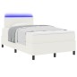 vidaXL Letto con Rete a Molla con Materasso & Luce LED Crema 120x200 cm Tessuto in Velluto
