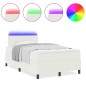 vidaXL Letto con Rete a Molla con Materasso & Luce LED Crema 120x200 cm Tessuto in Velluto