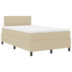 vidaXL Letto con Box Spring con Materasso & Luce LED Verde Grigio 120x200 cm Tessuto in Velluto