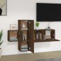 Set Mobili Porta TV 3 pz Rovere Marrone in Legno Multistrato Set Mobili Porta TV 3 pz Rovere Marrone in Legno Multistrato