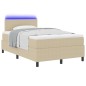 vidaXL Letto con Box Spring con Materasso & Luce LED Verde Grigio 120x200 cm Tessuto in Velluto