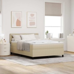 vidaXL Letto con Rete a Molle con Materasso & Luce LED Verde Grigio 140x200 cm Tessuto Corduroy