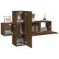Set Mobili Porta TV 3 pz Rovere Marrone in Legno Multistrato Set Mobili Porta TV 3 pz Rovere Marrone in Legno Multistrato