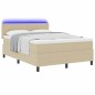 vidaXL Letto con Rete a Molle con Materasso & Luce LED Verde Grigio 140x200 cm Tessuto Corduroy vidaXL Letto con Rete a Molle con Materasso & Luce LED Verde Grigio 140x200 cm Tessuto Corduroy