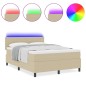 vidaXL Letto con Rete a Molle con Materasso & Luce LED Verde Grigio 140x200 cm Tessuto Corduroy vidaXL Letto con Rete a Molle con Materasso & Luce LED Verde Grigio 140x200 cm Tessuto Corduroy