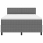 vidaXL Letto Box Spring con Materasso&Luce LED Grigio 140x200 cm Tessuto a Coste vidaXL Letto Box Spring con Materasso&Luce LED Grigio 140x200 cm Tessuto a Coste