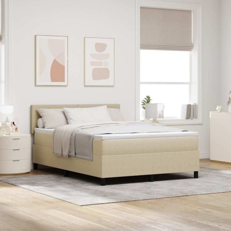 vidaXL Letto Box Spring con Materasso & Luce LED Grigio Verde 140x200 cm Tessuto in Velluto a Coccarda