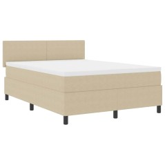 vidaXL Letto Box Spring con Materasso & Luce LED Grigio Verde 140x200 cm Tessuto in Velluto a Coccarda