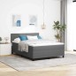 vidaXL Letto Box Spring con Materasso & Luce LED Grigio 160x200 cm Tessuto in Corduroy
