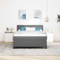 vidaXL Letto Box Spring con Materasso & Luce LED Grigio 160x200 cm Tessuto in Corduroy