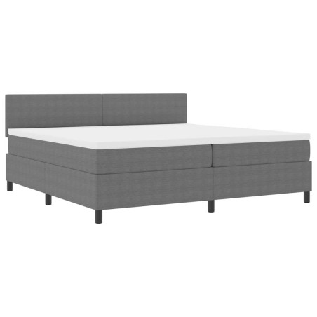 vidaXL Letto Box Spring con Materasso & LED Grigio 200x200 cm Tessuto Corduroy