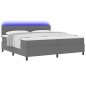 vidaXL Letto Box Spring con Materasso & LED Grigio 200x200 cm Tessuto Corduroy