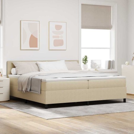 vidaXL Letto a molle con materasso & luce LED verde grigio 200x200 cm tessuto a coste